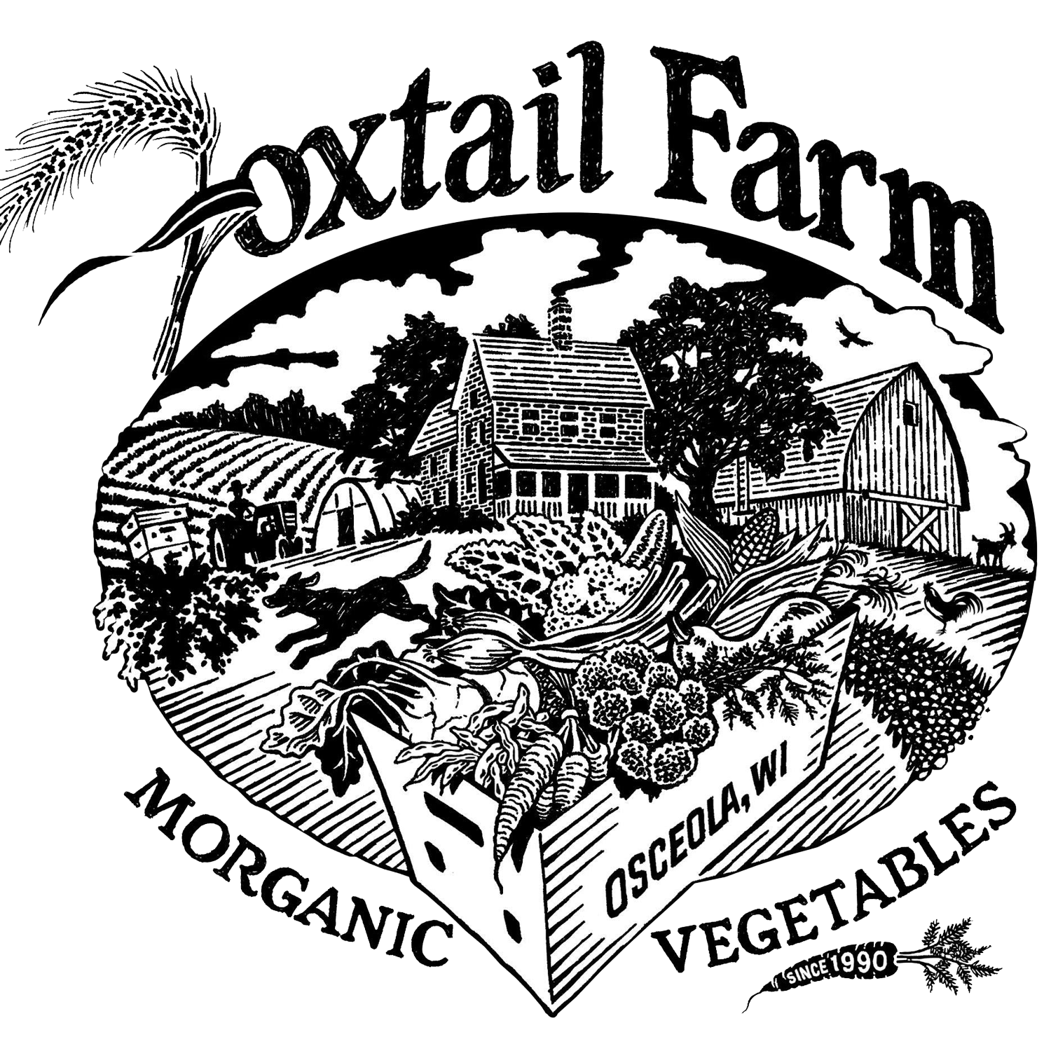 Silhouette of a goat inside a square frame, representing a farm logo for agricultural branding.